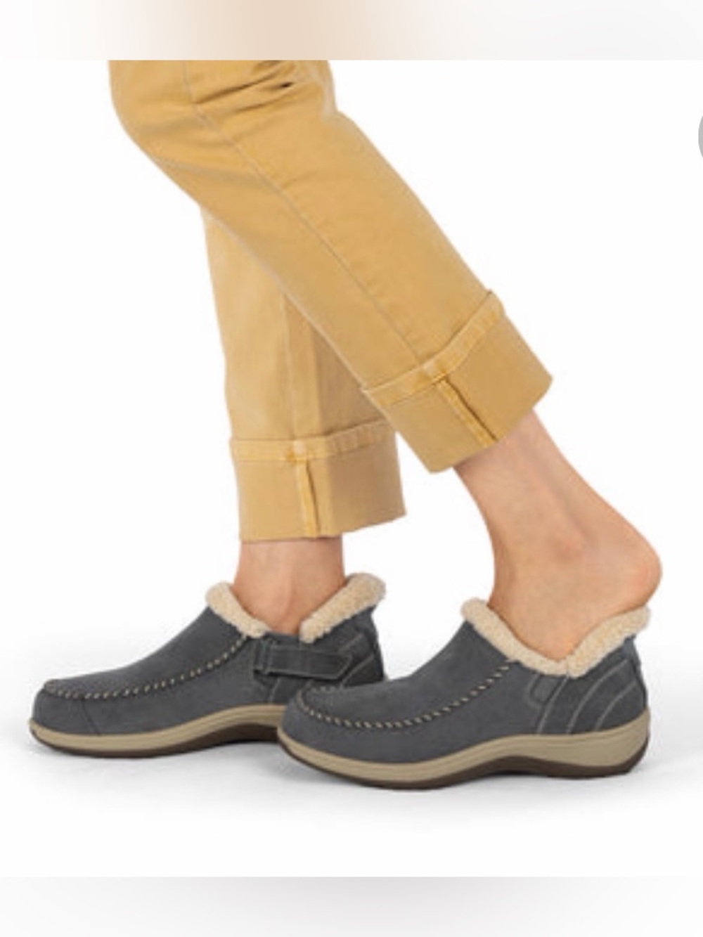 Orthofeet Lorin Hands-free Gray Slippers
